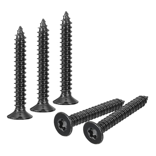 Image of sourcing map 40Pcs Flat Head Torx Screws, M5 x 40mm 304 Stainless Steel Countersunk Self Tapping Anti-Theft Wood Screws Tamper Resistant Screws Fit T25 Bit for Wood, Fence, Decking (Black)