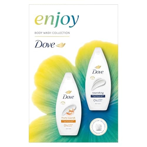 Image of Dove Enjoy Duo Gift Set Body Wash Collection with a shower puff perfect gifts for her 2 piece