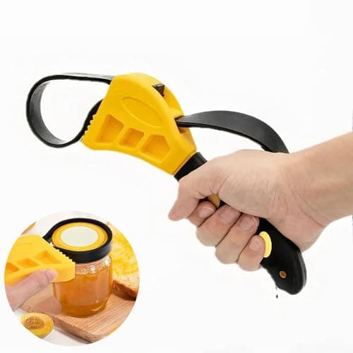 Image of Rubber Strap Wrench, Multi-Purpose Wrench Jar Opener, Adjustable Plumbers Tools for Pipes, Oil Filter, Shower Head & DIY Plumbing
