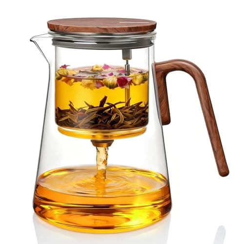 Image of ZENS Magnetic Glass Teapot with Infuser, 1000ml Magic Tea Infuser Pot with Magnetic Lid for Mess-Free Loose Tea Diffusers, Enchanted Tea Infuser Pot, Herbal Tea Lovers Gifts, Gift Box