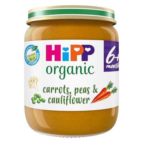 Image of HiPP Organic Carrots, Peas & Cauliflower Baby Food Jar 6+ Months 125g (Pack of 6)