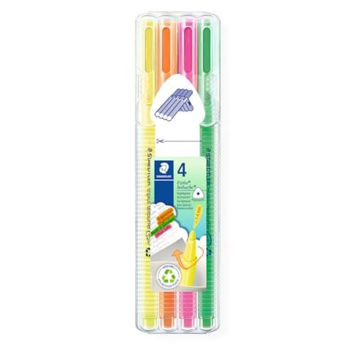 Image of STAEDTLER 362 SB4 Triplus Highlighter, Line Width 1-4mm - Assorted Neon Colours (Pack of 4)