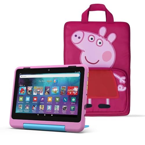 Image of Amazon Fire HD 8 Kids Pro tablet (newest gen), ages 6–12 | 8" HD screen, parental controls, 13-hr battery, 32 GB+ Peppa Pig Carrying Case for Amazon Kids Tablets