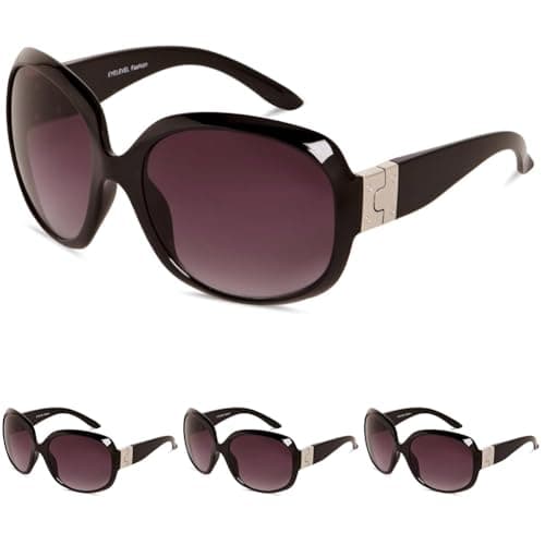 Image of Eyelevel Lucy Black Oversized Sunglasses for Women - Comfortable Fashionable Ladies Sunglasses - With UV400 Protection & CAT3 Lens