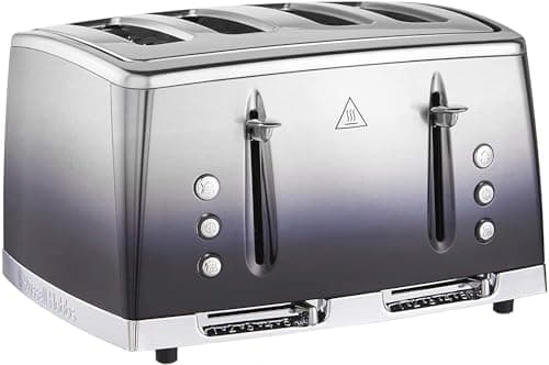 Image of Russell Hobbs 4 Slice Eclipse Toaster with faster toasting technology (Independent slots, Lift & look, 6 Browning levels, Frozen/Cancel/Reheat with indicator lights, 850W, Midnight Blue) 25141