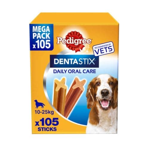 Image of Pedigree DentaStix Daily Dental Chews Medium Dog 10-25kg 105 Sticks