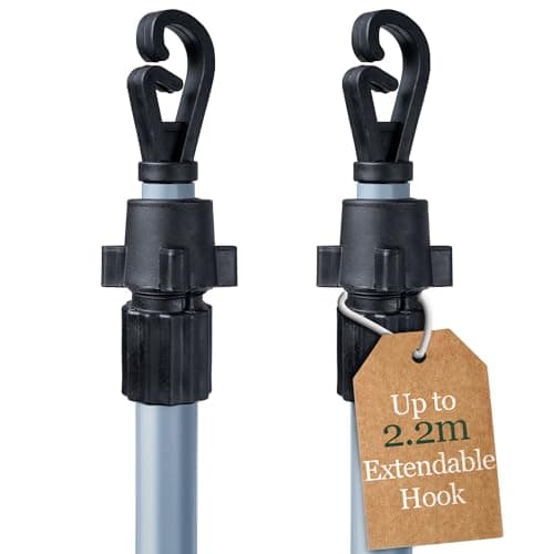 Image of Pelle & Sol 2.2m Telescopic Washing Line Pole – Heavy Duty Washing Line Prop for Outside - Clothes Prop for Outdoor Drying – Extendable Pole & Clothes Line Support – Pack of 2