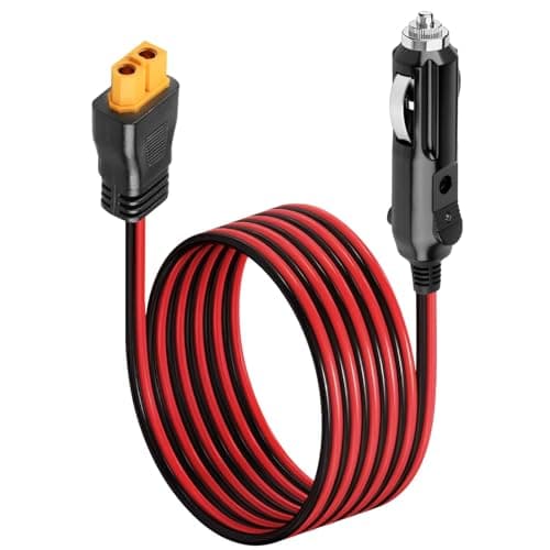 Image of XT60 Car Charger Cable,12V/24V DC Adapter for ECOFLOW DELTA 2/3 River 3/2 MAX Power Station Bluetti EB55 AC70 Anker SOLIX C200 C300 C1000 F2000 Solar Generator 16AWG XT60 Plug Charging Cable