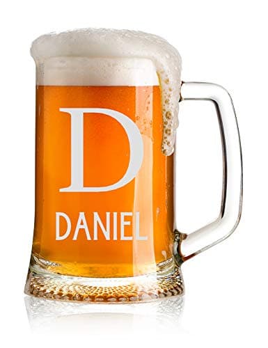 Image of ukgiftstoreonline Personalised Engraved 1 Pint Glass Beer Tankard Name Initial Design TNK-10