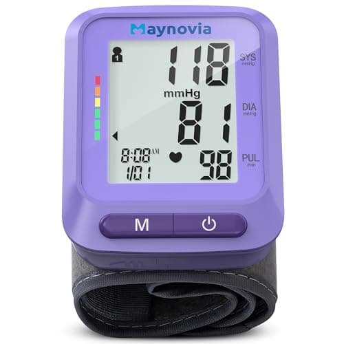 Image of Wrist Blood Pressure Monitor with Large LCD Display, Accurate Automatic Wrist Blood Pressure Monitors for Home Use, 2 x 60 Memory, Adjustable Cuff (13.5-21.5cm), Carrying Case Included