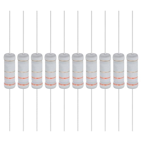 Image of YOKIVE 10 Pcs 3.3 Ohm 5 Watts Metal Oxide Film Resistor, 5% Tolerance Resistor Axial Lead | Flame Proof for DIY Electronic Circuits, Audio-Video Projects