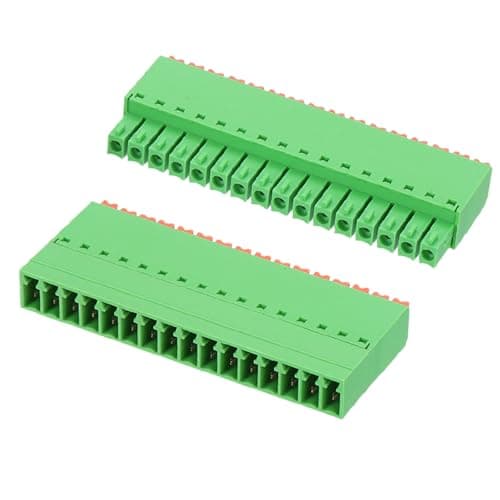 Image of sourcing map 3.5mm 0.14" Pitch Spring PCB Terminal Block Connector 16 Pin Male Female Pluggable Quick PCB Wiring Terminals for 22-16AWG Cable Mechanical Equipment, Green