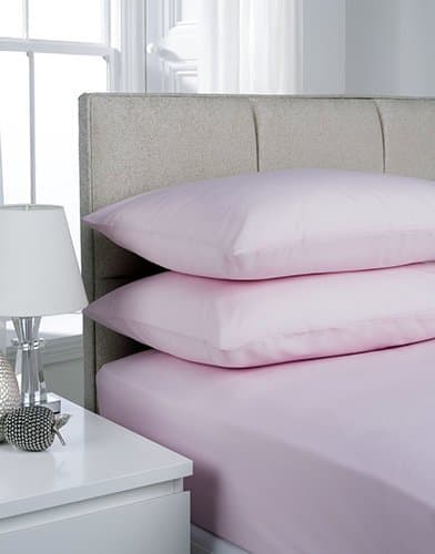 Image of Comfy Nights 100% Egyptian Cotton 200 Thread Count Fitted Bed Sheet, Double, Pink