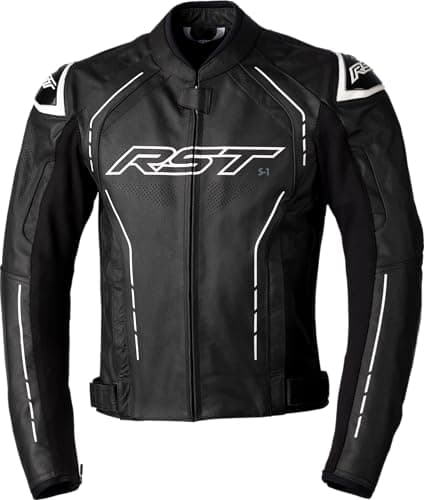 Image of RST S1 CE Mens Leather Jacket - Black/Black/White 38