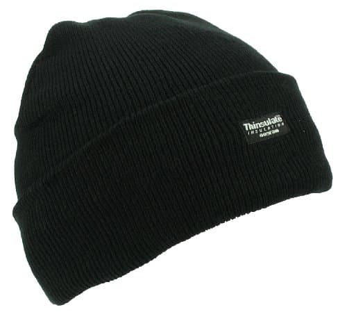 Image of Thinsulate Knitted Beanie Hat - Black - One Size