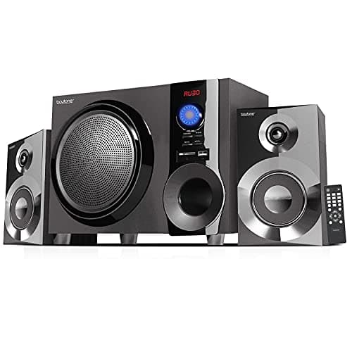 Image of Boytone BT225FB Wireless Bluetooth Stereo Speaker System Speaker System Powerful Bass, Clear Sound, FM Radio, USBSDRCA Input, Output, for Phones, Laptops,
