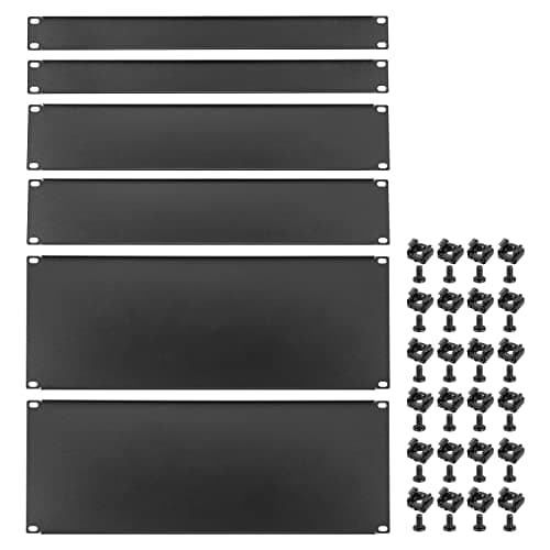 Image of PATIKIL 6 Pcs 1U,2U,4U Blank Panel Metal Rack Mount, 19 Inches, Filler Panel Mount Spacer Rack Blanking Panel Kit for Enclosure Server Rack Cabinet Black