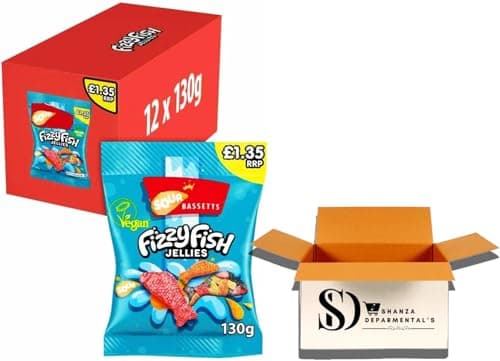 Image of Bassetts Fizzy Fish Sweets Sharing Bag 12 x 130g