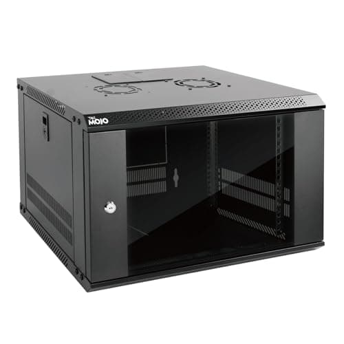 Image of Tecmojo 6U 450mm Depth Wall Mount Server Cabinet IT Network Rack Enclosure, Lockable Door and Side Panels Black, Standard Glass Door, for 19” IT Equipment, A/V Devices, Flat Package