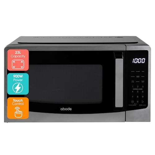 Image of Abode Touch Control Microwave 23 Litre Digital Black 900W with 11 Power Levels, 5 Auto Cook Menus & Defrost Function, Clock & Timer AMT2304B