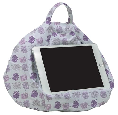 Image of Rooms By Me Leaves Tablet Stand Cushion for Tablets, eReaders, Smartphones and Books with Accesories Pocket | UK Made | Over 50 Designs