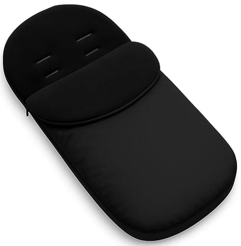 Image of BABYMAM Universal Baby Footmuff for Pushchair & Stroller – Warm Fleece Lining, Water-Resistant, 2-in-1 Cosy Toes, (Black)