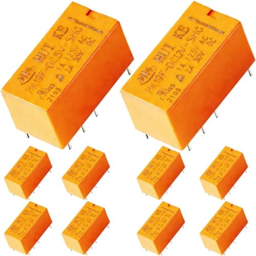 Image of DAOKAI 5 pcs DPDT PCB Power Relay Coil DC 5V 8 Pin 2NO 2NC HK19F-5V Mini + 5 pcs DPDT PCB Power Relay HK19F-12V DC 12V Coil 8 Pin 2NO 2NC Micro General Purpose