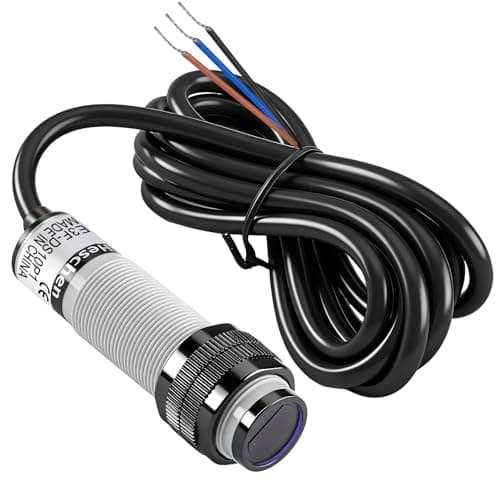 Image of Heschen M18 Column Infrared Photoelectric Proximity Switch, Diffuse Reflection Type, E3F-DS10P1, Detection Distance 10CM, 10-30VDC 200mA, PNP Normally Open(NO), 3 Wire