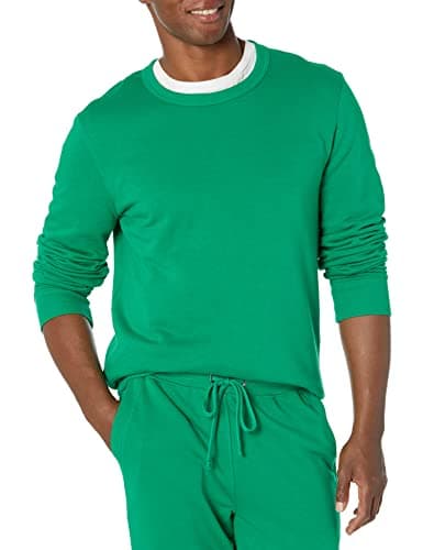 Image of Amazon Essentials Men's Lightweight French Terry Crewneck Sweatshirt (Available in Big & Tall), Green, XL