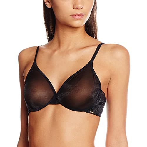 Image of Gossard Women's Glossies Sheer U/Wired Bra, Black, 38 38DD UK