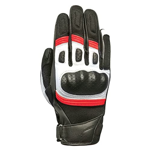 Image of Motorcycle Sports Gloves Oxford RP-6S Mens Short Leather CE Approved Motorbike Riding Glove Black Red White (Black/Red,3XL)