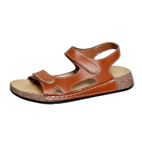 Image of Generisch Women's European and Retro Foreign Trade Large Size Hollow Lightweight Soft Sole Casual Shoes Sandals, brown, 6 UK