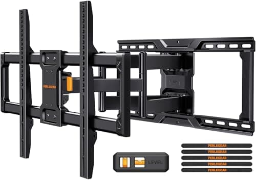 Image of Perlegear Full Motion TV Wall Bracket for 42–90 Inch TVs up to 68KG, Universal Dual Arm TV Bracket with Tool-Free Tilt, Swivel, Extension, Max VESA 600 x 400mm, PGLF16