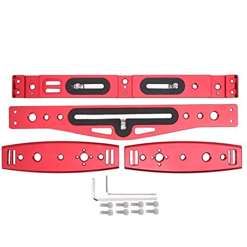 Image of Metal Handheld Mobile Phone Cage Bracket, Universal Wireless Phone Mount with Cold Shoe and Screw Holes, Aluminum Alloy Rig for Mic Fill Light Camera Accessories (Red)