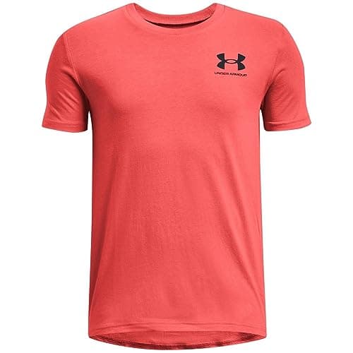 Image of Under Armour Boys Cotton Short Sleeve T-Shirt Junior Venom Red 5-6 Years