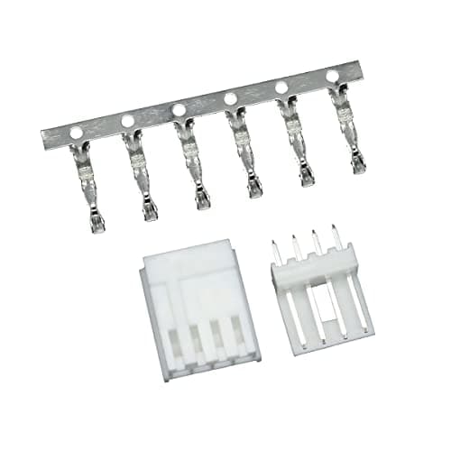 Image of EI 2.5mm 4-pin Board-to-Wire Crimp Connector Plug + PCB Socket + Crimps, Pack of 20 Compatible With AMP-TE EI (BERG)