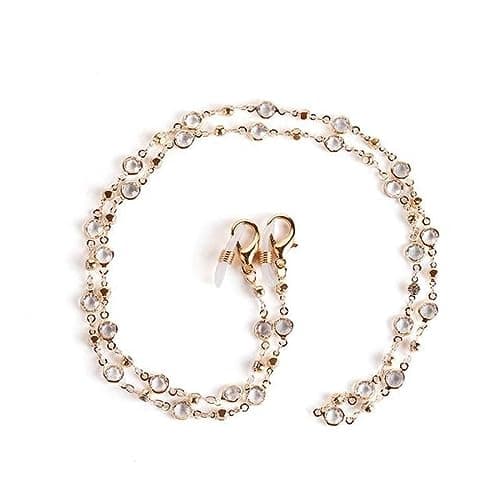 Image of lfdhcn Crystal Glasses Chain Women Heart Pearl Beaded Mask Hanging Rope Eyeglass Accessories Mask Chain Sunglasses Rope Chain
