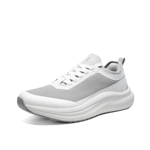 Image of Bruno Marc Men's Non Slip Lightweight Cushion Mesh Sneakers Walking Shoes Breathable Comfortable Casual Shoes,Size 11,White,SBWA26014M