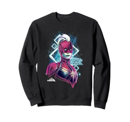Image of Marvel Captain Marvel Space Glow Neon Sweatshirt