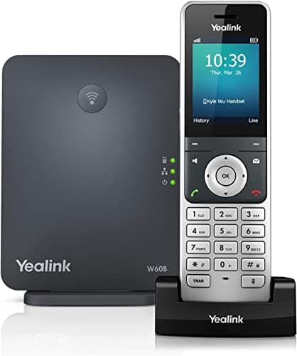 Image of Yealink W60P IP DECT Bundle Package (Includes 1 x W56H Handset & 1 x W60B Base Station) - Silver / Black (Refurbished)