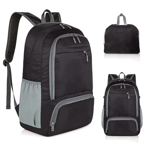 Image of Wihozte Foldable Travel Backpack 30L Hiking Backpack - Waterproof Rucksack, Lightweight Foldable, Multi-Scene Use Work Outdoor Cycling Camping Walking Sport Daypack, Men & Women Large Bag
