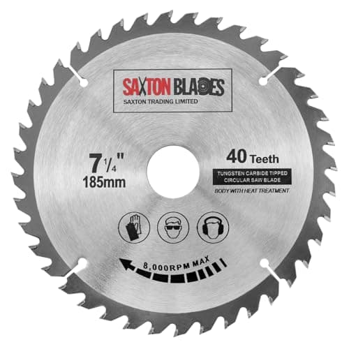 Image of TCT18540T Saxton TCT Circular Wood Saw Blade 185mm x 30mm x bore x 40T for Bosch Makita Dewalt Fits 190mm Saws