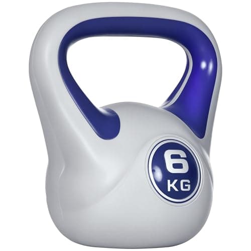 Image of SPORTNOW Kettlebell, 6kg Kettle Bells with Handle for Home Gym Weight Lifting and Strength Training, Purple and Grey