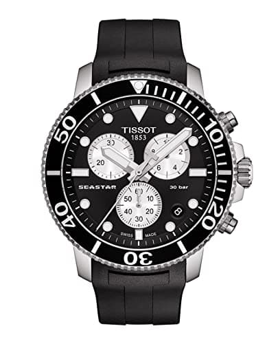 Image of Tissot Mens T-Sport Seastar 1000 Chronograph Black Rubber Strap Watch T120.417.17.051.00