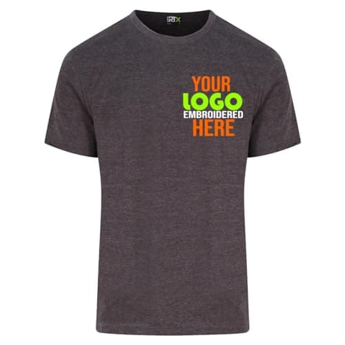Image of Personalised Embroidered T Shirt Work wear Uniform Your Logo (L, Charcoal)