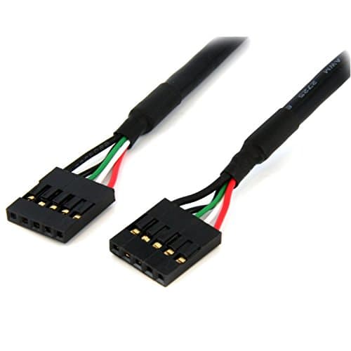Image of StarTech.com 5 Pin USB 2.0 Header - 18 in USB IDC Motherboard Header Cable - F/F (USBINT5PIN), Black