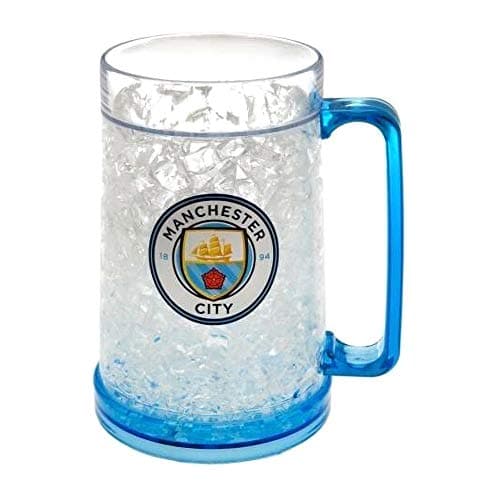 Image of Manchester City FC Official Football Freezer Tankard (One Size) (Clear/Light Blue)