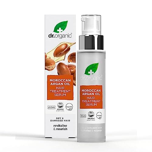 Image of Dr Organic Moroccan Argan Oil Hair Treatment Serum, Detangle, For Frizz, Dry & Damaged Hair, Mens, Womens, Natural, Vegan, Cruelty-Free, Paraben & SLS-Free, Organic, 100ml, Packaging may vary