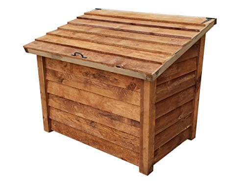 Image of Arbor Garden Solutions Wooden Log Chest Storage (1.14 cubic meters capacity) (W-127cm, H-104cm, D-87cm) (Brown)