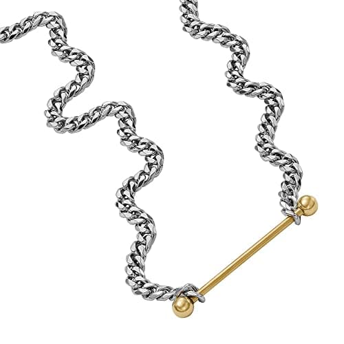 Image of Diesel Men's 2 tone Stainless Steel with lobster clasp closure Chain necklace